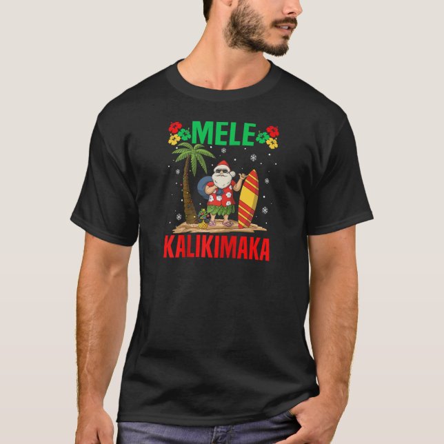 Camiseta Mele Kalikimaka Natal tropical Natal Havaiano Xmas (Frente)