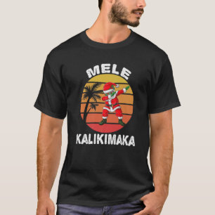 Camiseta Mele Kalikimaka Papais noeis de Bambagem de Natal