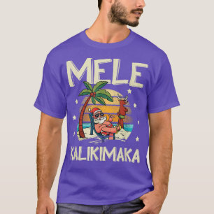 Camiseta Mele Kalikimaka Papais noeis Engraçados Palmas Par