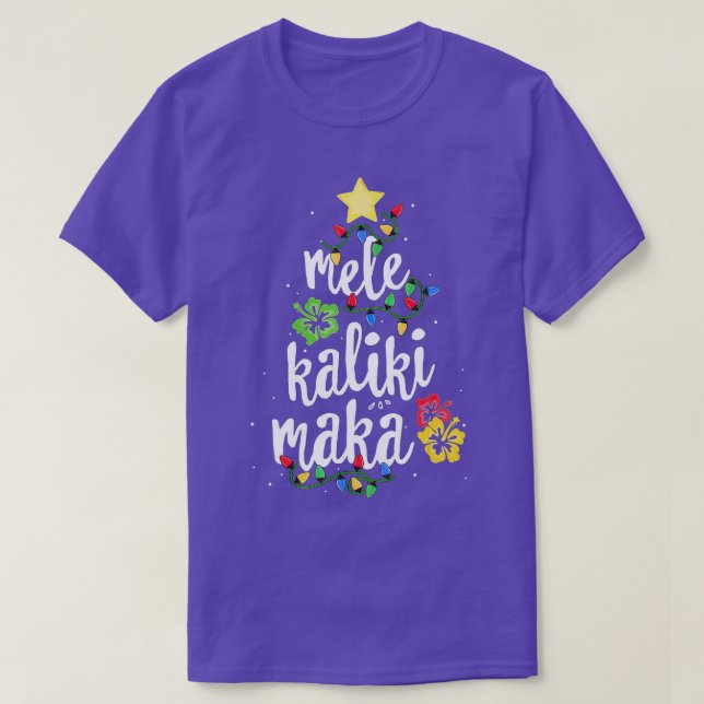 Camiseta Mele Kalikimaka Para Mulheres Havaianas Natal (Frente do Design)