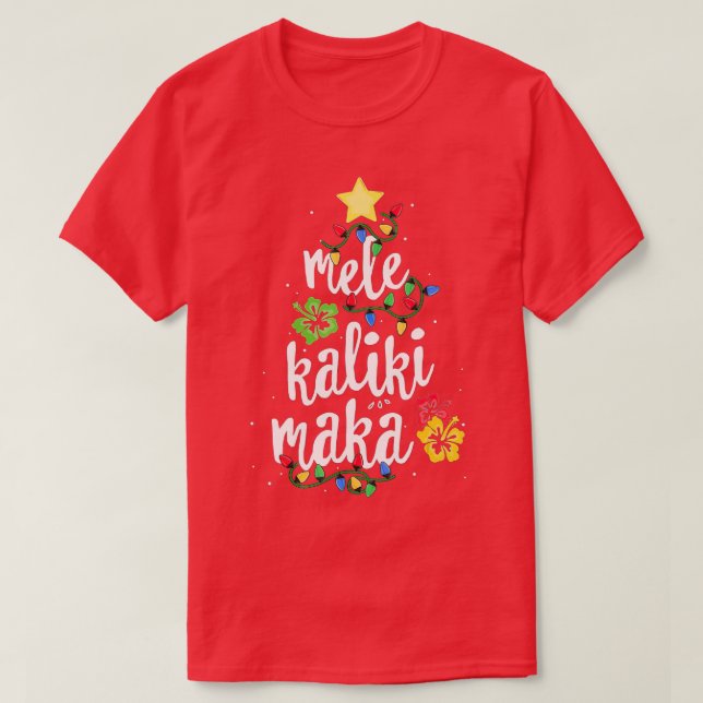 Camiseta Mele Kalikimaka Para Mulheres Havaianas Natal (Frente do Design)