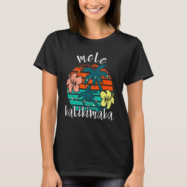 Camiseta Mele Kalikimaka Retro Hawaii Natal (Frente)