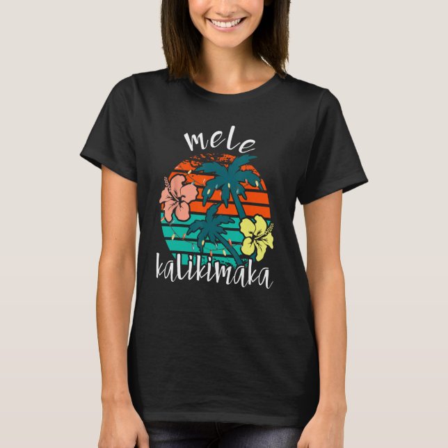 Camiseta Mele Kalikimaka Retro Hawaii Natal (Frente)