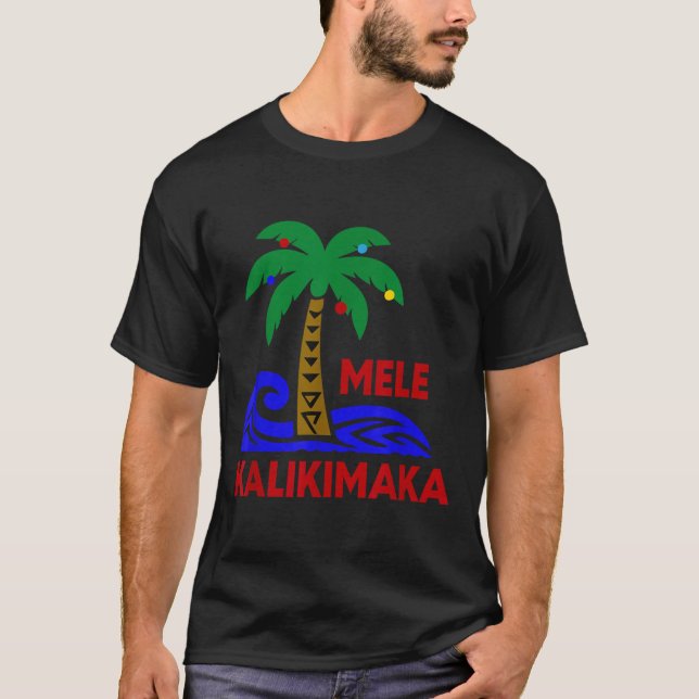 Camiseta Mele Kalikimaka Trocal Holiday Palm Tree Xmas Hawa (Frente)