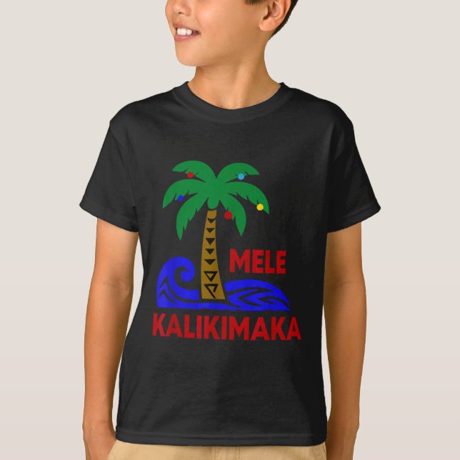Camiseta Mele Kalikimaka Trocal Holiday Palm Tree Xmas Hawa (Frente)