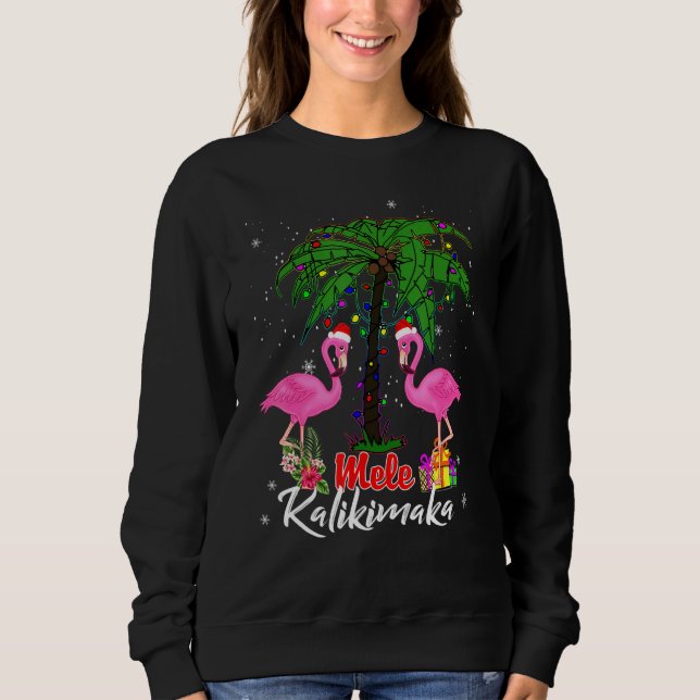 Camiseta Mele Kalikimaka Tropical Hawaiai Flamin (Frente)