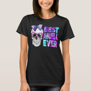Camiseta Melhor Abuela Nunca Caveira Arco Rosa Tie Galaxy M