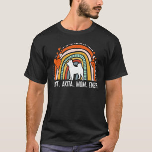 Camiseta Melhor Akita Mãe Ever Rainbow Dog Mãe Americana Ak