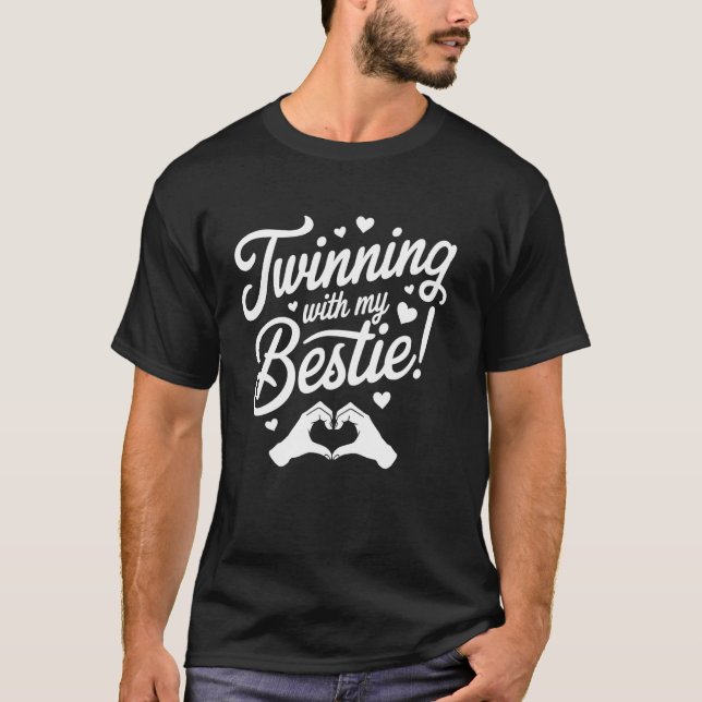 Camiseta Melhor Amiga Gêmea com Minha Melhor Amiga BFF Comb (Frente)