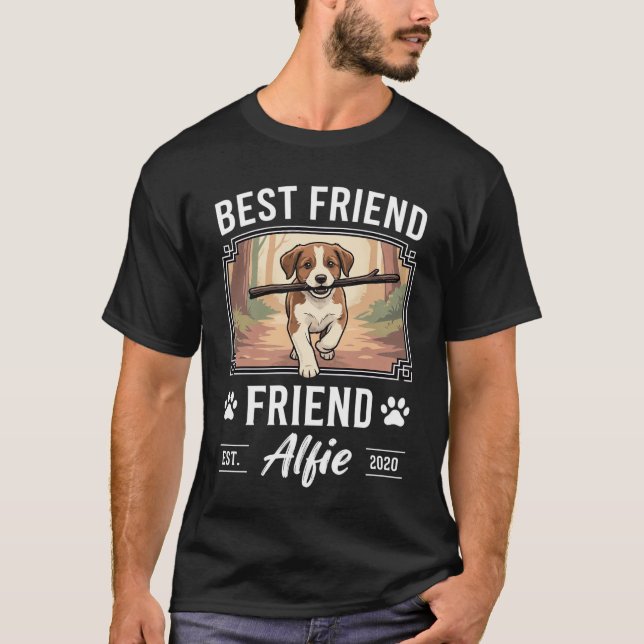 Camiseta Melhor Amigo Alfie Amante de Cães (Frente)
