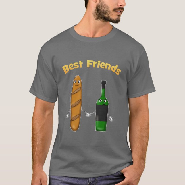 Camiseta Melhor Amigo Baguette Wine Melhor Amigo amigo (Frente)