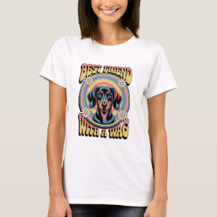 Camiseta Melhor Amigo Dachshund Com Um Balanço