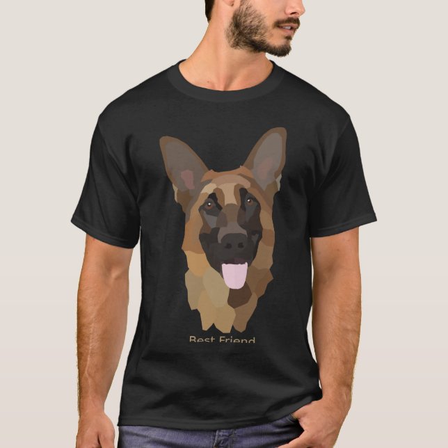 Camiseta Melhor amigo do german shepherd 211 (Frente)