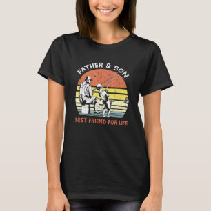 Camiseta Melhor Amigo Para A Vida, Padre E Filho Pescarando