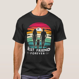 Camiseta Melhor Amigo para sempre Retro Sunset Silhouette A