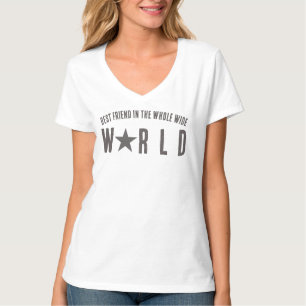 Camiseta Melhor Amigo Personalizado e Estrela em Cinza de C