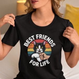Camiseta Melhor Amigos para o Gato da Vida - Gato Engraçado