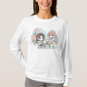 Camiseta Melhor Amizade: Arte de Amizade de Meninas Fofas