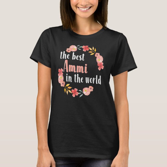 Camiseta Melhor Ammi No Mundo Mãe Em Urdu Floral Motheru2 (Frente)