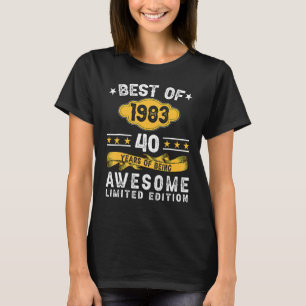 Camiseta Melhor aniversário de 40 anos Para Homens, De 1983