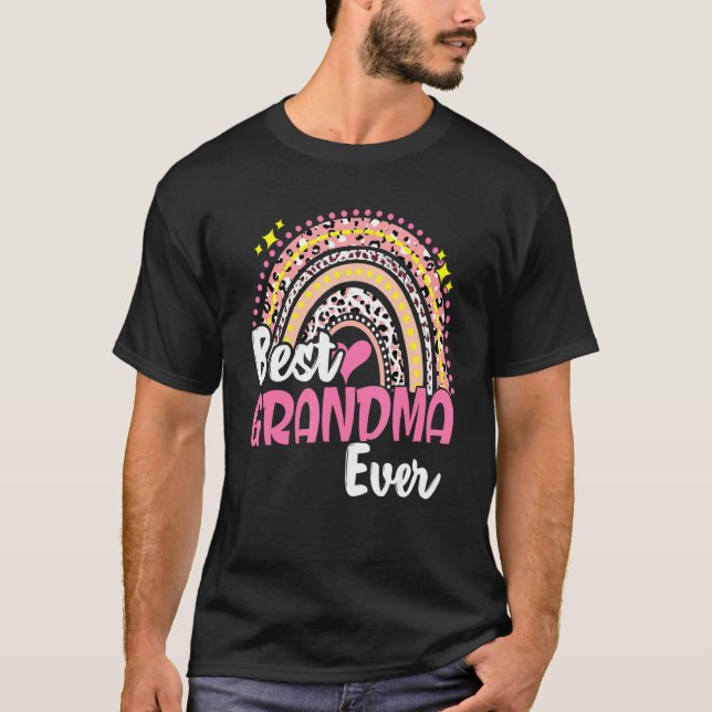 Camiseta Melhor Avó Alguma Vez Engraçado Leopardo-Rainbow M (Frente)