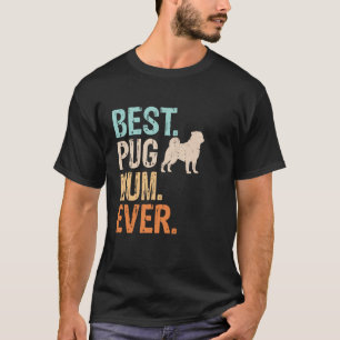 Camiseta Melhor Avó Amante de Cães Pug Engraçado Retro