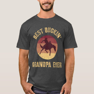 Camiseta Melhor Avô Buckin Já Rodeio Western Cowboy Buck