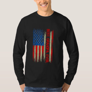 Camiseta Melhor Avô De América Bandeira Para Homens Padre S