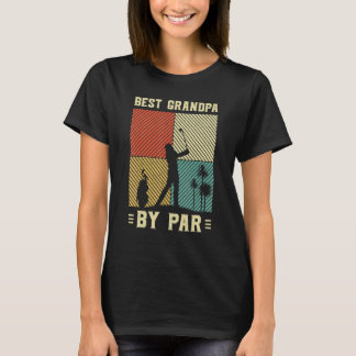 Camiseta Melhor Avô de Longe Homens Golfe Retro Por Do Sol 