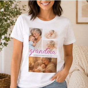 Camiseta Melhor avó de sempre Moderno Personalizado 4 Fotos