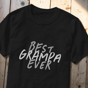 Camiseta Melhor Avô de Todos Moderno Preto e Cinza Grunge
