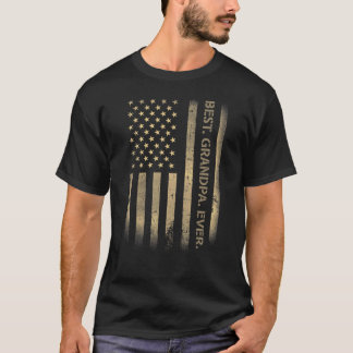 Camiseta Melhor Avô De Todos Os Eua Americanos Grunge Flag 