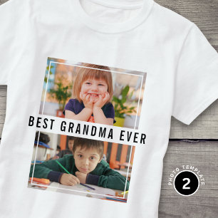 Camiseta Melhor Avó de Todos os Tempos Neto 2 Colagem de Fo