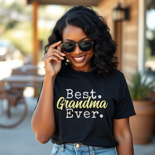 Camiseta Melhor Avó do Mundo Dia das Mães Preto e Amarelo