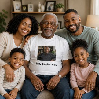 Camiseta Melhor Avô do Mundo Foto da Família