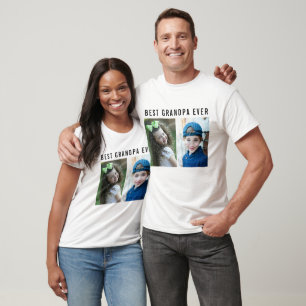 Camiseta Melhor Avô do Mundo Neto 2 Colagem de Fotos