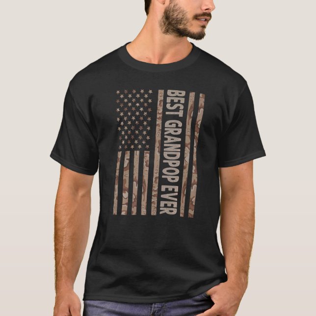 Camiseta Melhor Avô Dos Eua Bandeira Americana Avô F (Frente)