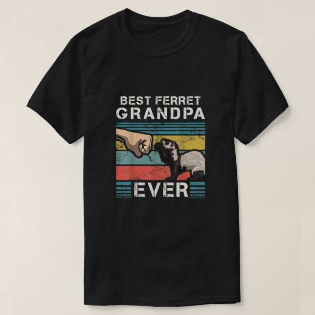 Camiseta Melhor Avô Ferret Nunca (Frente do Design)