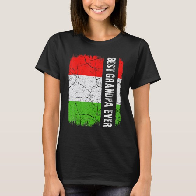 Camiseta Melhor Avô Húngaro De Bandeira (Frente)