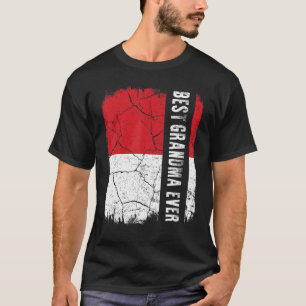 Camiseta Melhor Avó Indonésia de Todos os Tempos Bandeira d