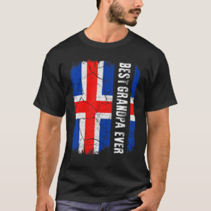 Camiseta Melhor Avô Islandês Nunca Islândia Bandeira do Pai