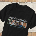 Camiseta Melhor Avô Já Netos 5 Colagem de Fotografias Preto<br><div class="desc">Uma camiseta de colagem de fotos,  personalizada com 5 fotos,  a melhor tipografia do vovô Ever e nomes de netos,  faz um presente especial para dia de os pais,  dia de avós,  aniversário e natal.</div>