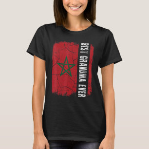 Camiseta Melhor Avó Marroquina de Todos os Tempos Bandeira 