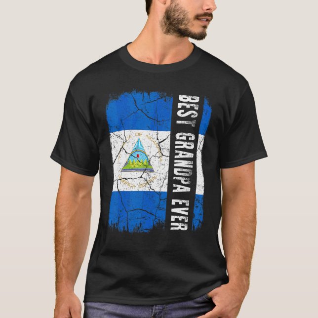 Camiseta Melhor Avô Nicarágua Que Pôr Bandeira Na Nicarágua (Frente)