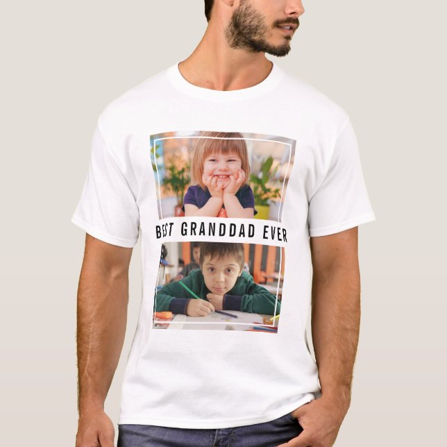 Camiseta Melhor Avô Nunca Netos 2 Colagem Fotográfica (Frente)