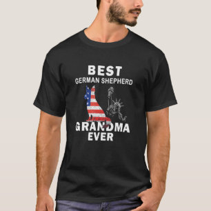 Camiseta Melhor Avó Pastor Alemão Americano Bandeira EUA 4t