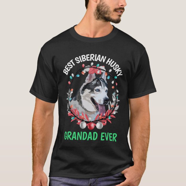 Camiseta Melhor Avô Siberiano Husky Nunca (Frente)