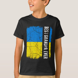 Camiseta Melhor Avô Ucraniano de Todos os Tempos Bandeira d