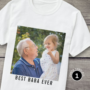 Camiseta Melhor Baba de Todos Avô e Foto de Neto