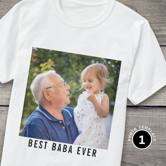 Camiseta Melhor Baba de Todos Avô e Foto de Neto    (Criador carregado)